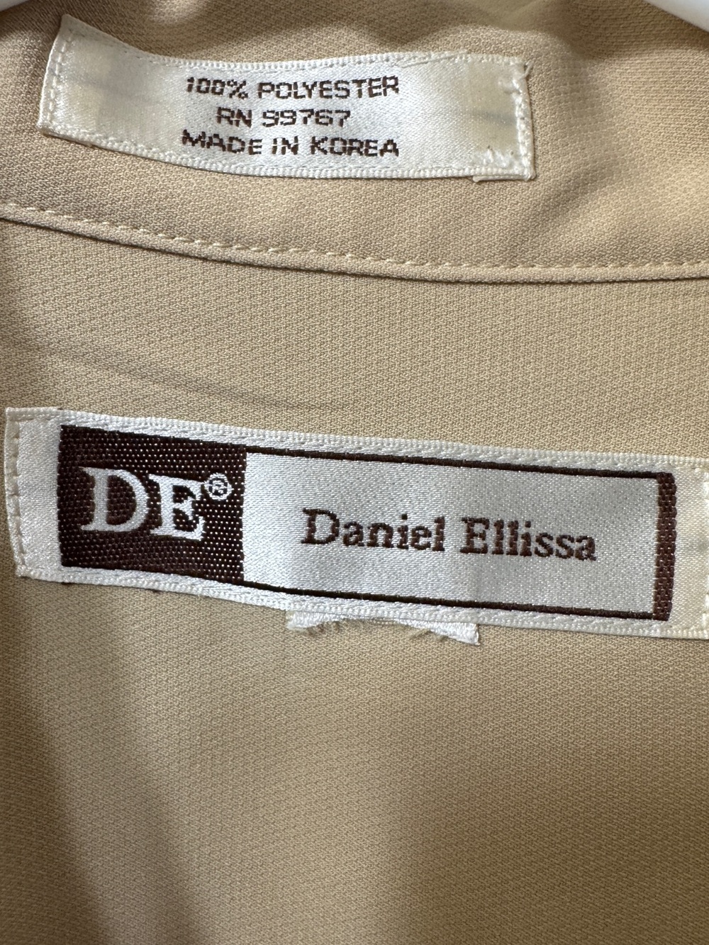 Vintage Daniel Ellissa Bowling Shirt Lot 2 Resort Vacation Black Tan Retro SZ XL - Picture 5 of 5
